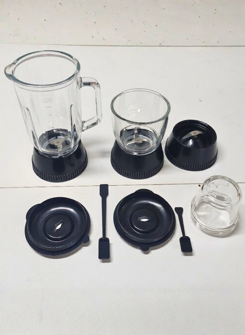 خلاط وعصارة 5 في 1 | عصارة ومطحنة وخلاط متعدد الوظائف بقوة 1500 واط مع وعاء كبير بسعة 2.5 لتر | 3 سرعات | أجزاء قابلة للفصل، سهولة التنظيف ومحرك قوي - Image 3